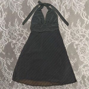 Forever 21 Black and White Striped Backless Dress